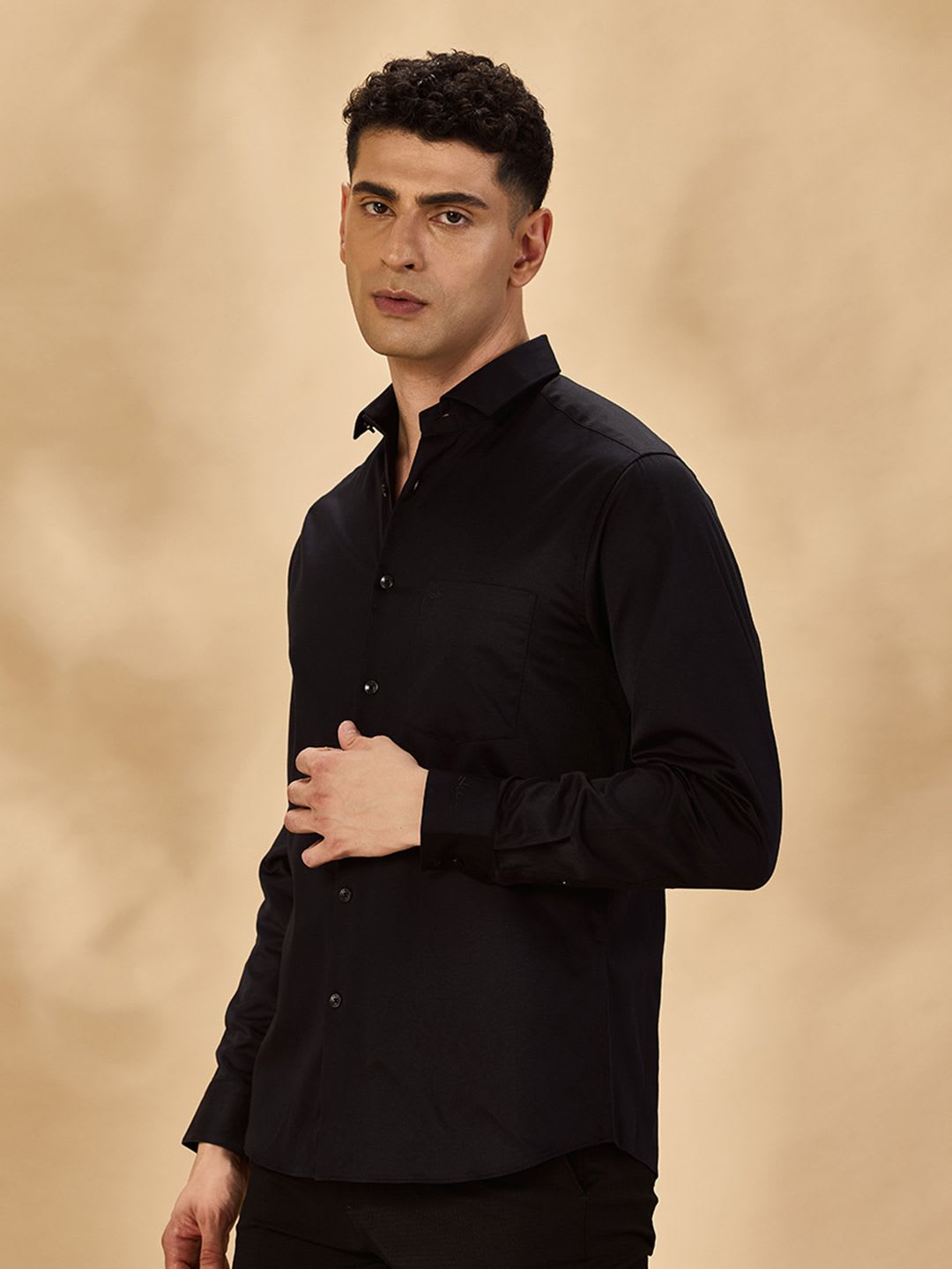 Aldeno Comfort Opaque Satin Formal Regular Fit Shirt - back view