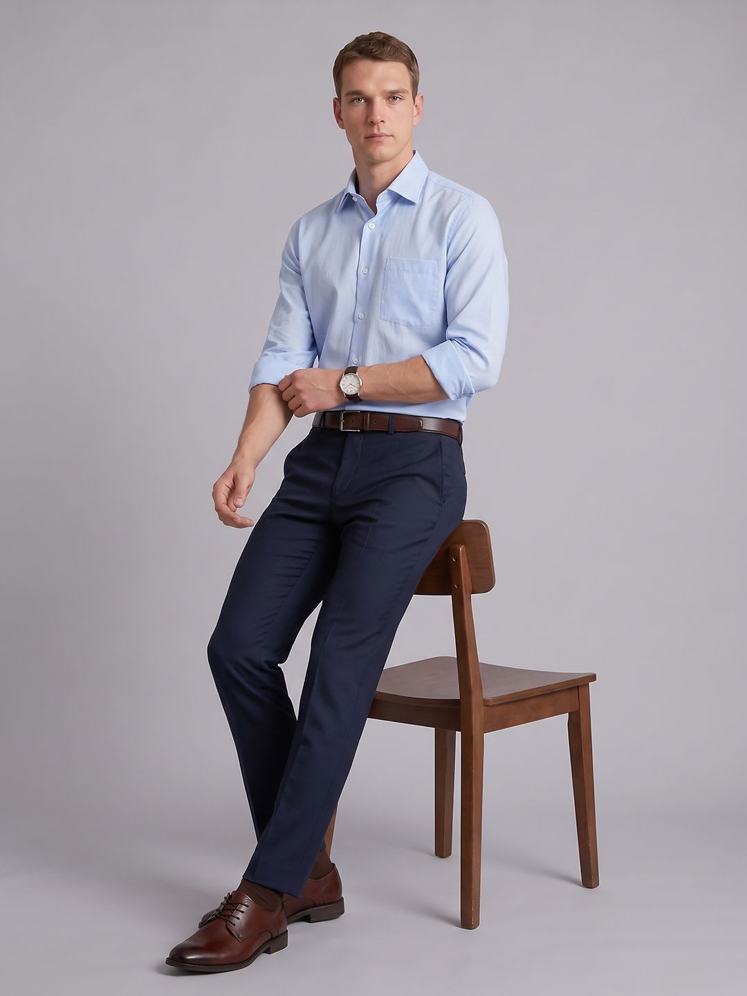 Blackberrys Textured Opaque Formal Shirt - back view