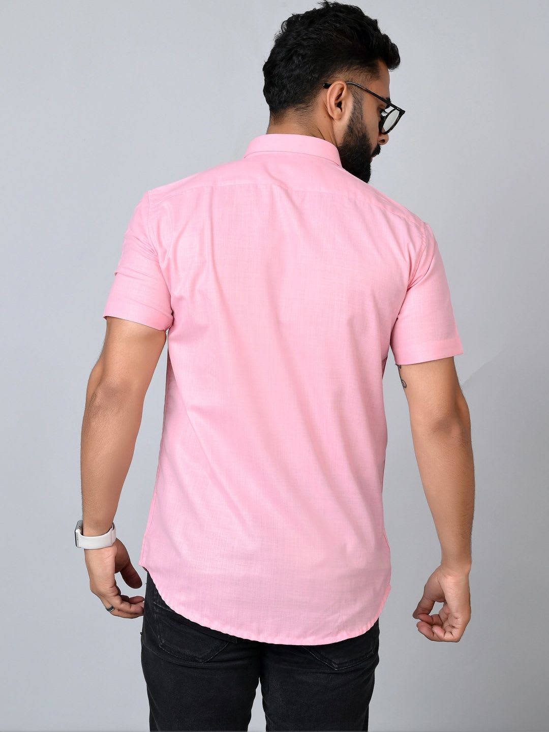 RENOUX Men Standard Slim Fit Casual Shirt - back view
