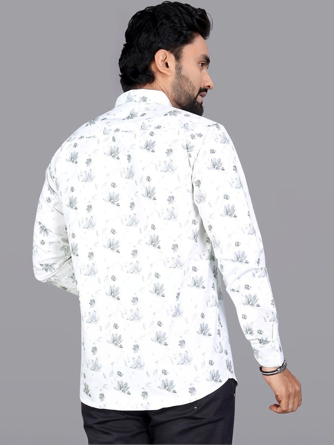 pihu Men Floral Printed Casual Shirt - back view