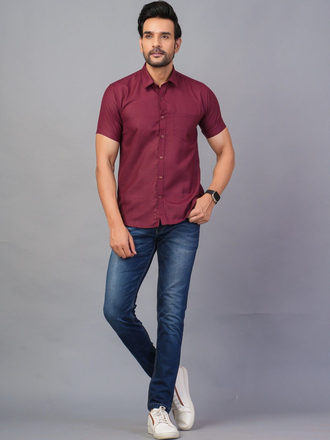 RENOUX Men Standard Slim Fit Casual Shirt - right view