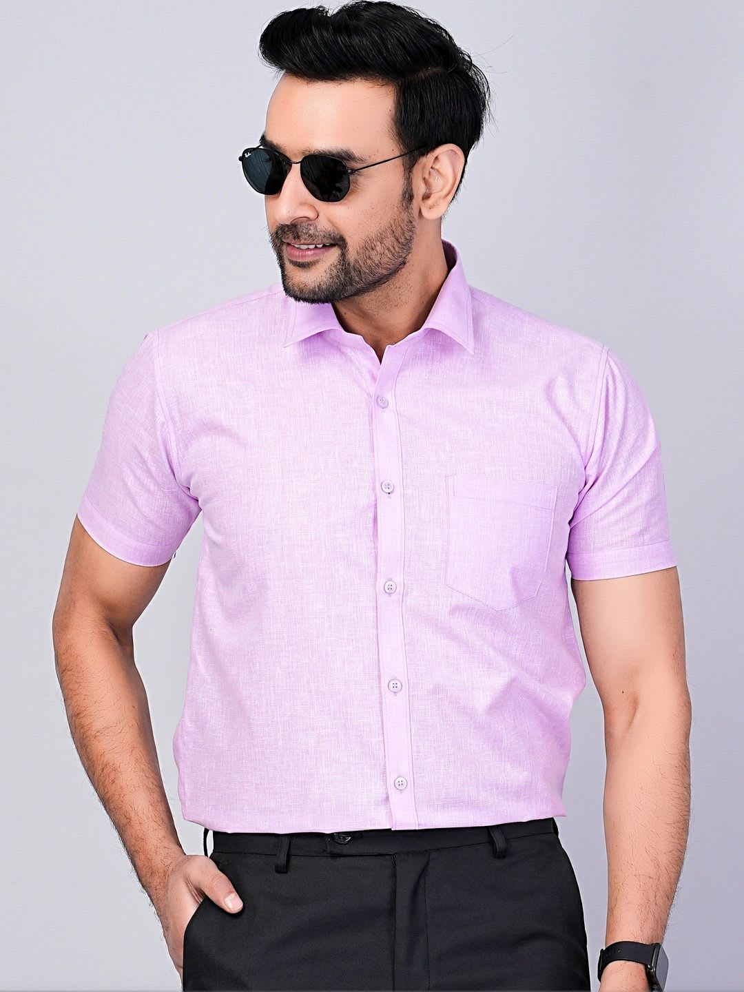 RENOUX Men Standard Slim Fit Casual Shirt - default view