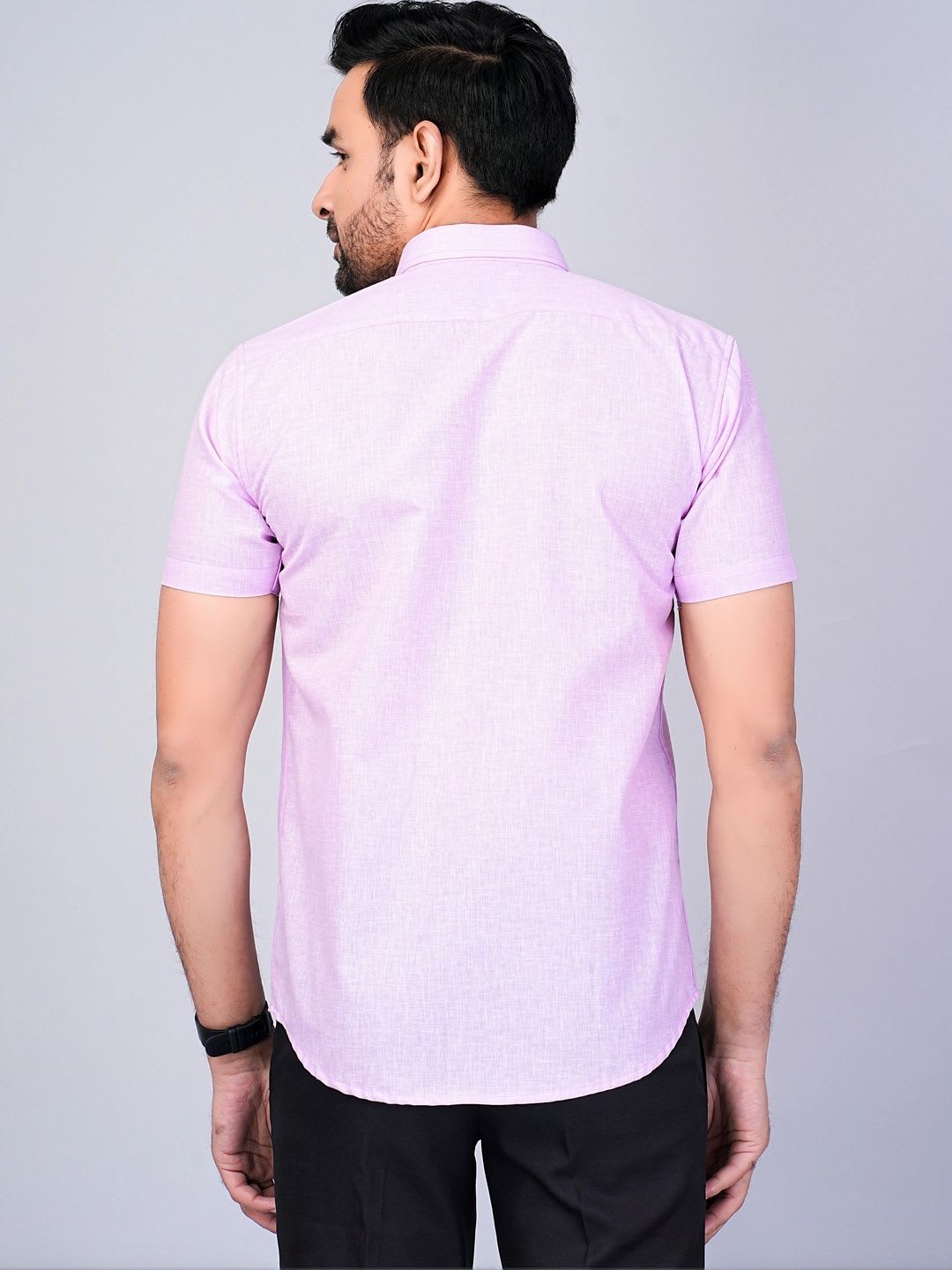 RENOUX Men Standard Slim Fit Casual Shirt - back view