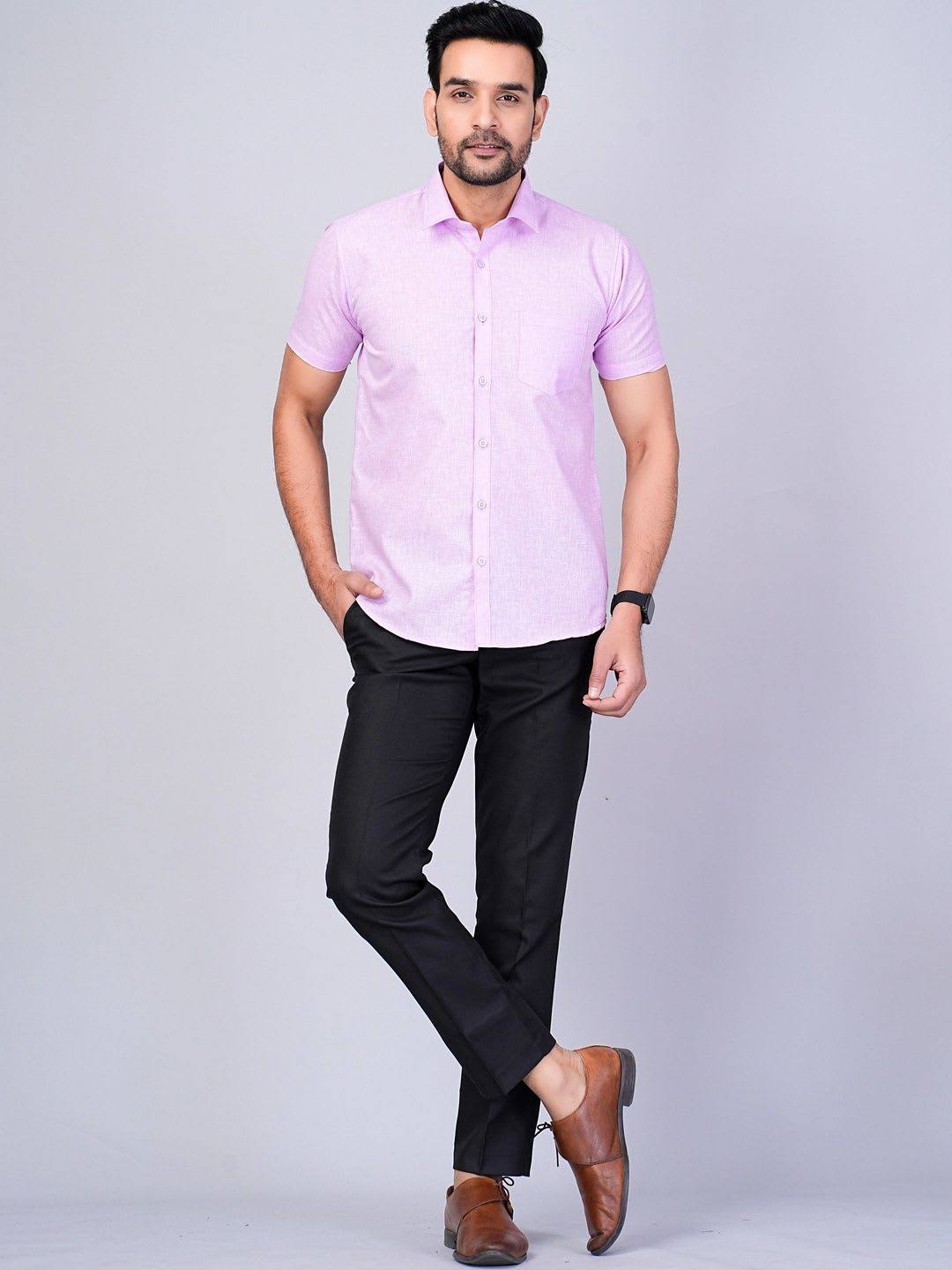 RENOUX Men Standard Slim Fit Casual Shirt - right view