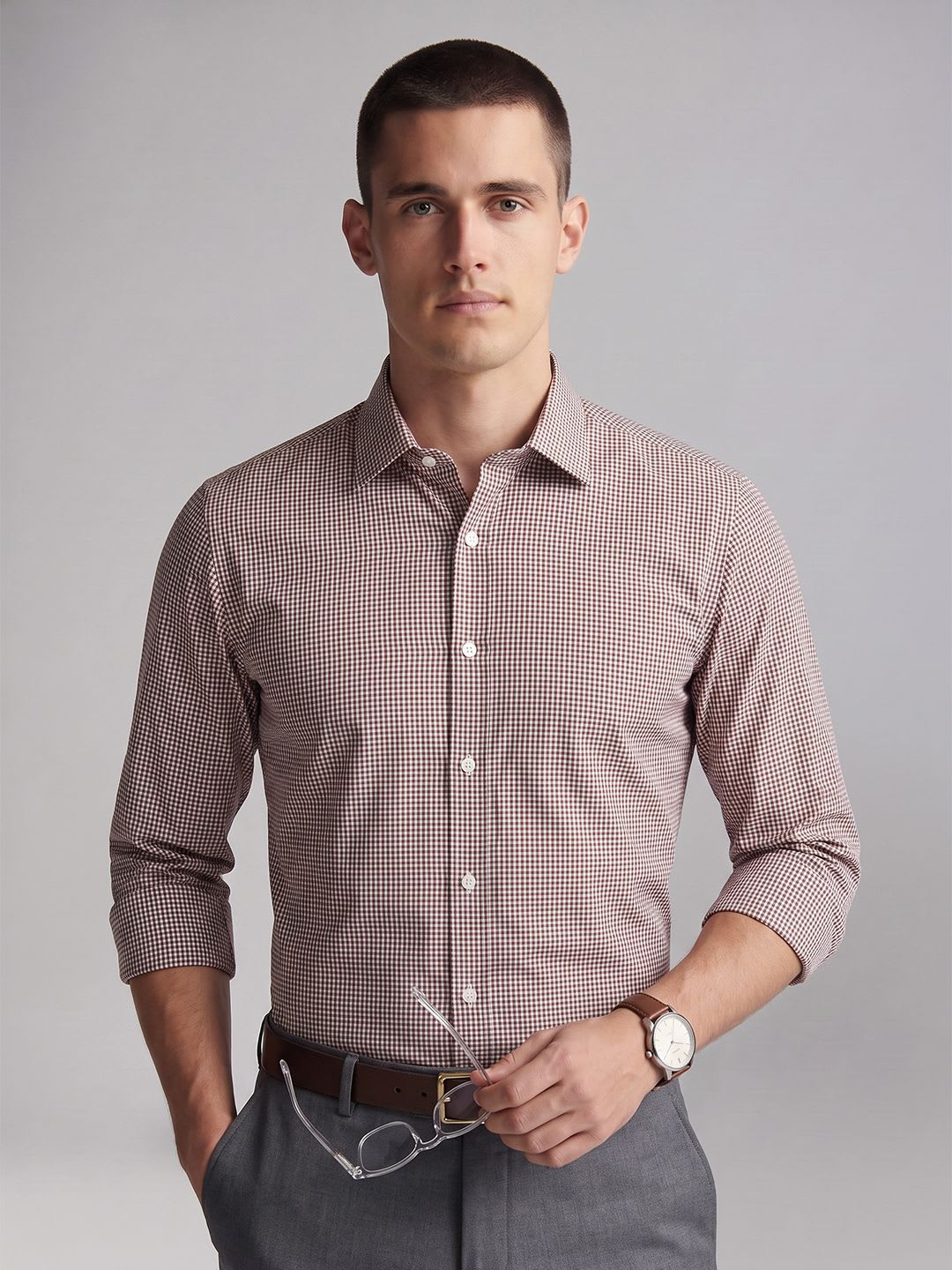 Van Heusen Slim Fit Checked Formal Shirt - default view