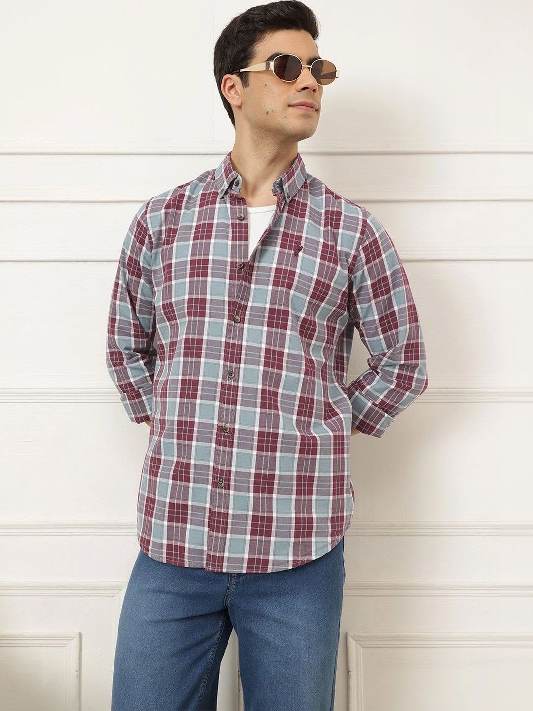 Thomas Scott Men Premium Checked Casual Shirt - right view