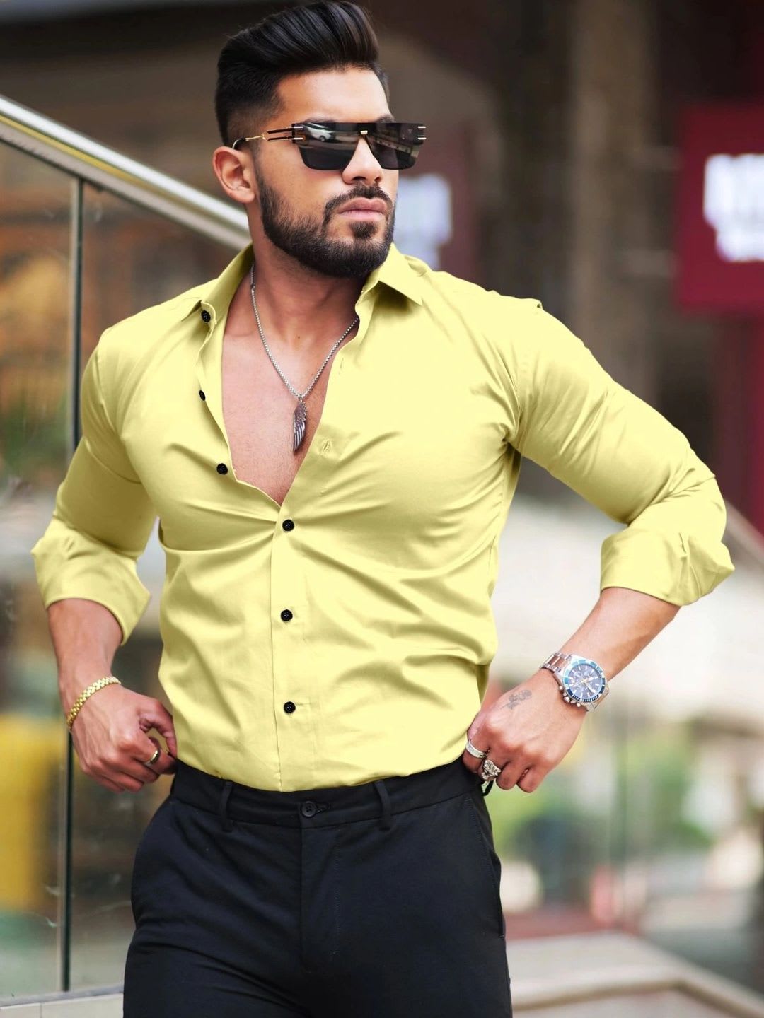 Moda Rapido Men Classic Casual Shirt - back view