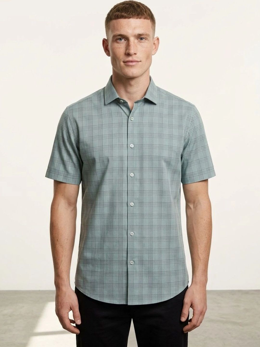 MARK & ALBERT Men Slim Fit Checked Casual Shirt - default view