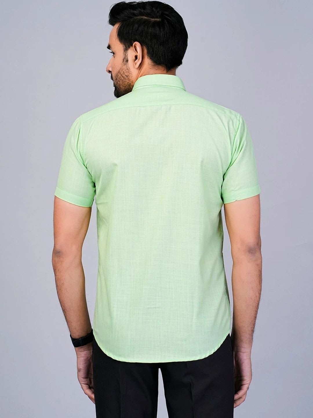 RENOUX Men Standard Slim Fit Casual Shirt - back view