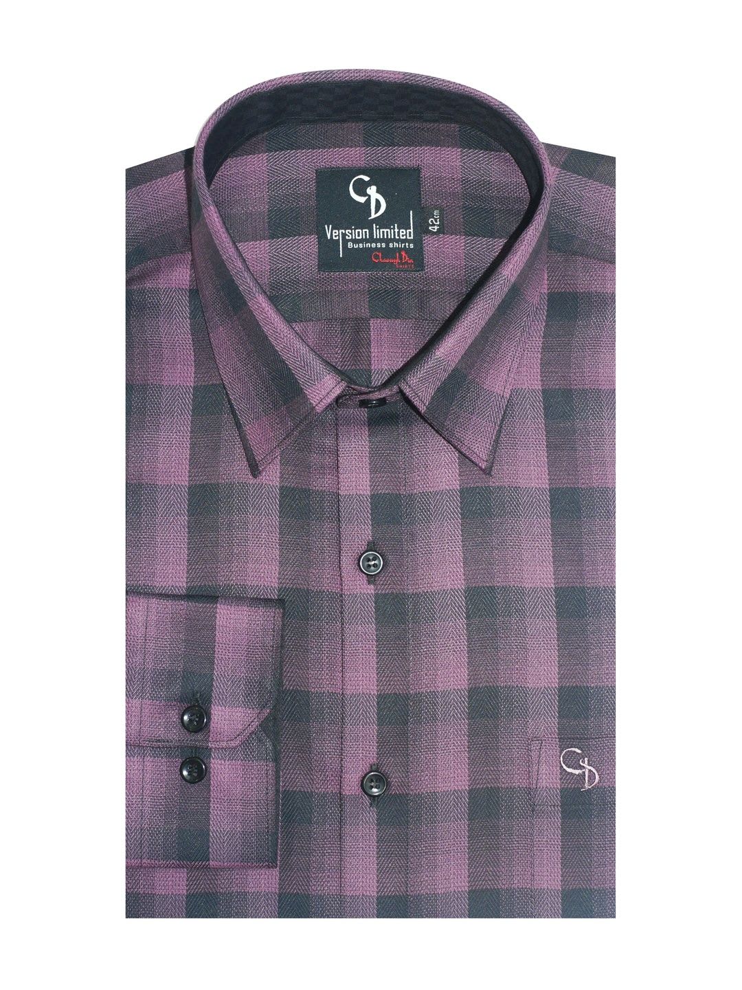 Charagh Din Men Smart Checked Formal Shirt - right view