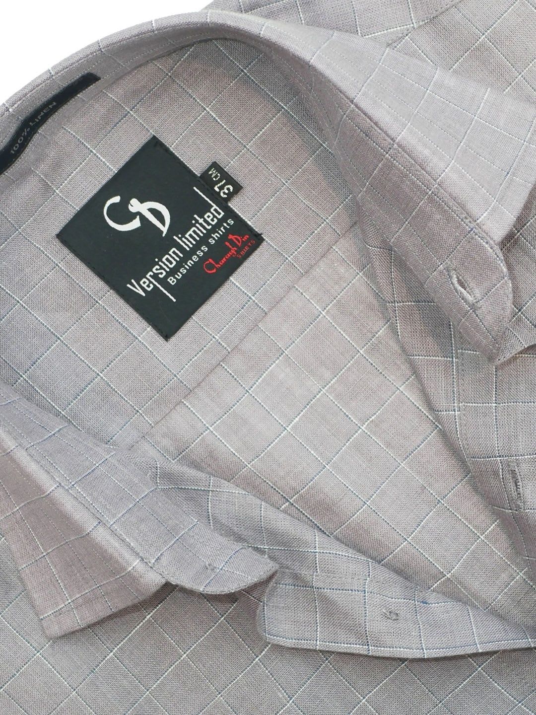 Charagh Din Men Smart Windowpane Checks Checked Formal Shirt - left view
