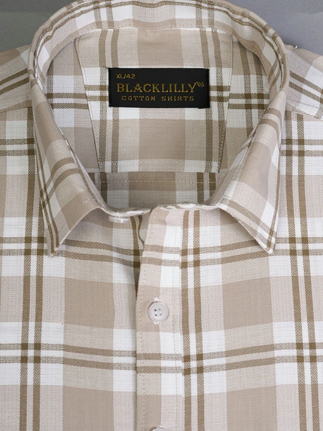 BLACKLILLY Men Standard Slim Fit Checked Casual Shirt - left view