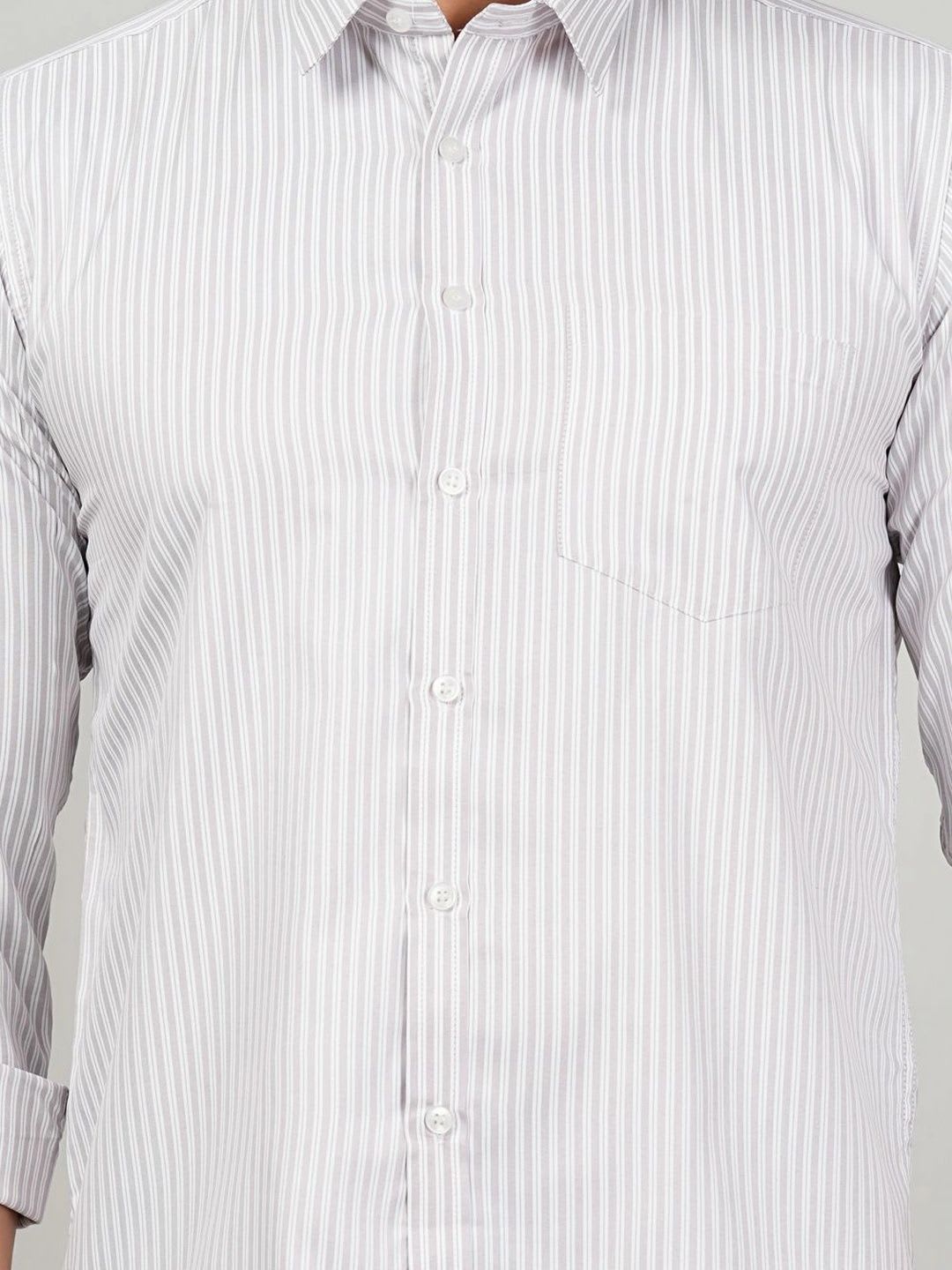 BLACKLILLY Men Standard Slim Fit Striped Casual Shirt - back view