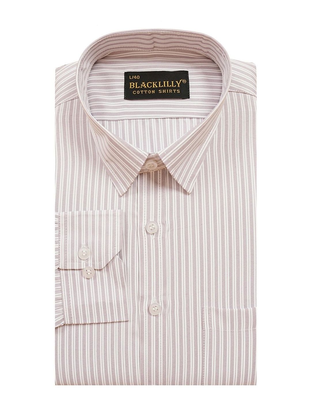 BLACKLILLY Men Standard Slim Fit Striped Casual Shirt - left view