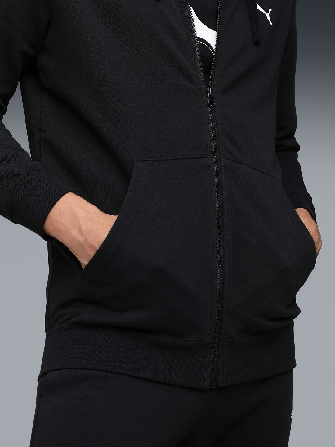 Puma Essentials Men's Rubber Print Full-Zip Hoodie - left view