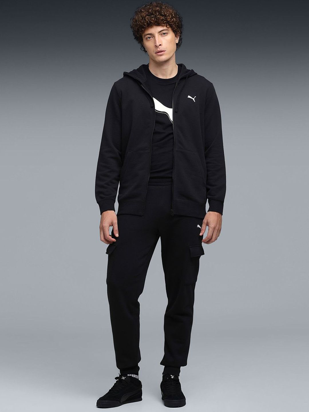 Puma Essentials Men's Rubber Print Full-Zip Hoodie - right view