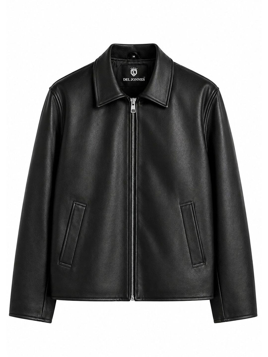 DEL JONNES Men Leather Jacket - back view