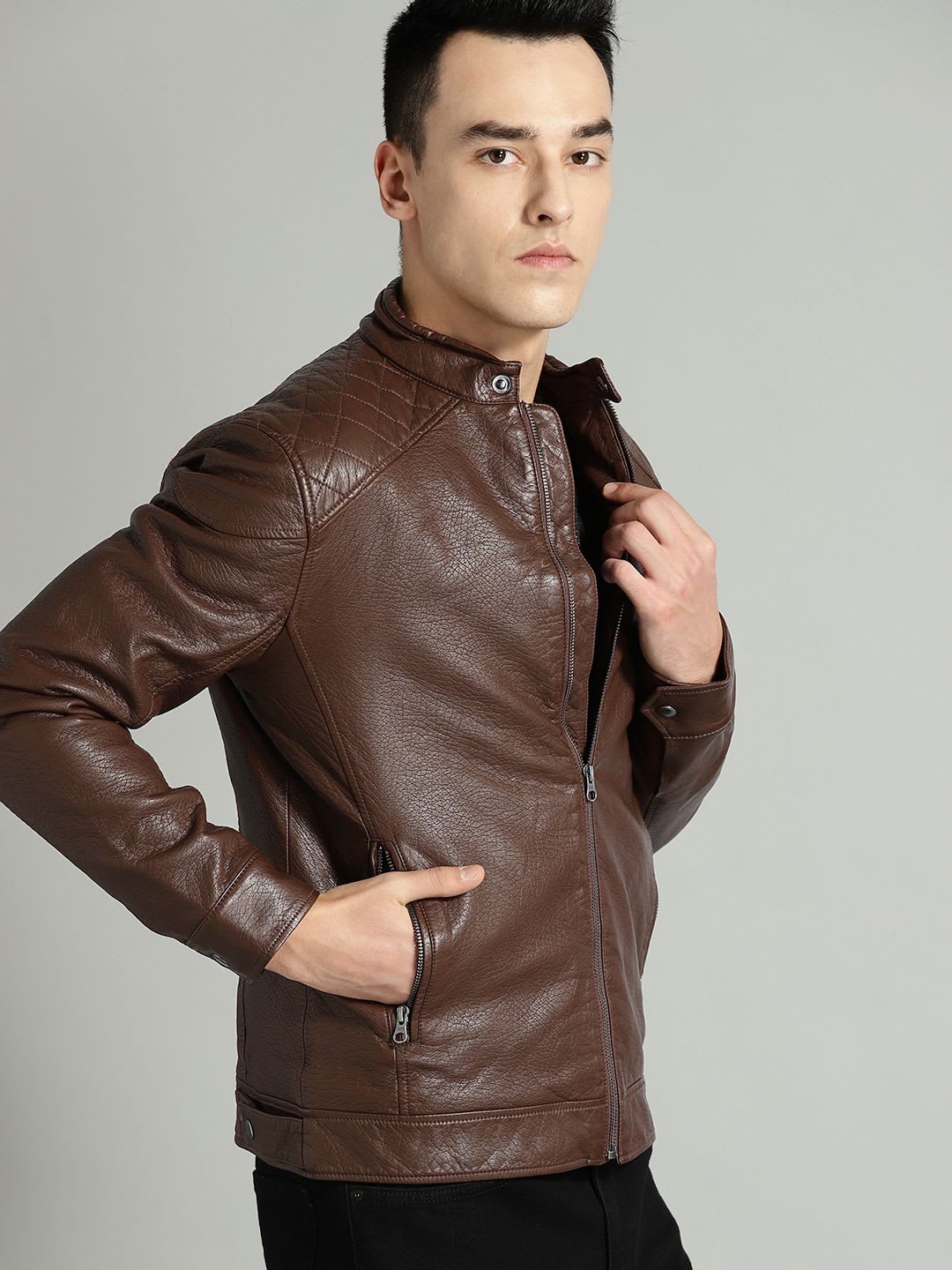 Roadster The Roadster Lifestyle Co Men Faux Leather Jacket - right view