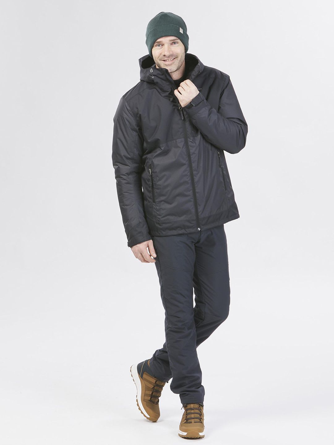 Decathlon Quechua - Men Black NH500 Waterproof Hiking Jackets - right view