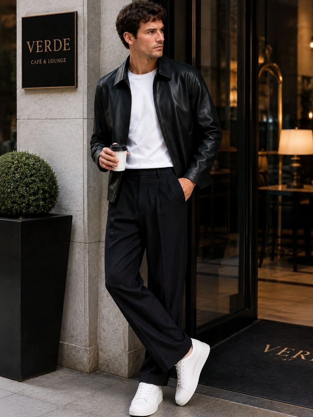 Raxedo Men Leather Leather Jacket - left view