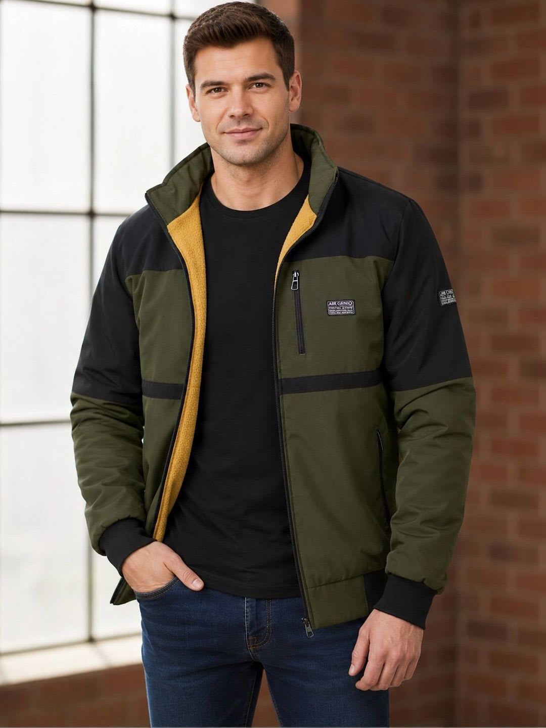 Mast & Harbour Men Colourblocked Bomber Jacket - default view