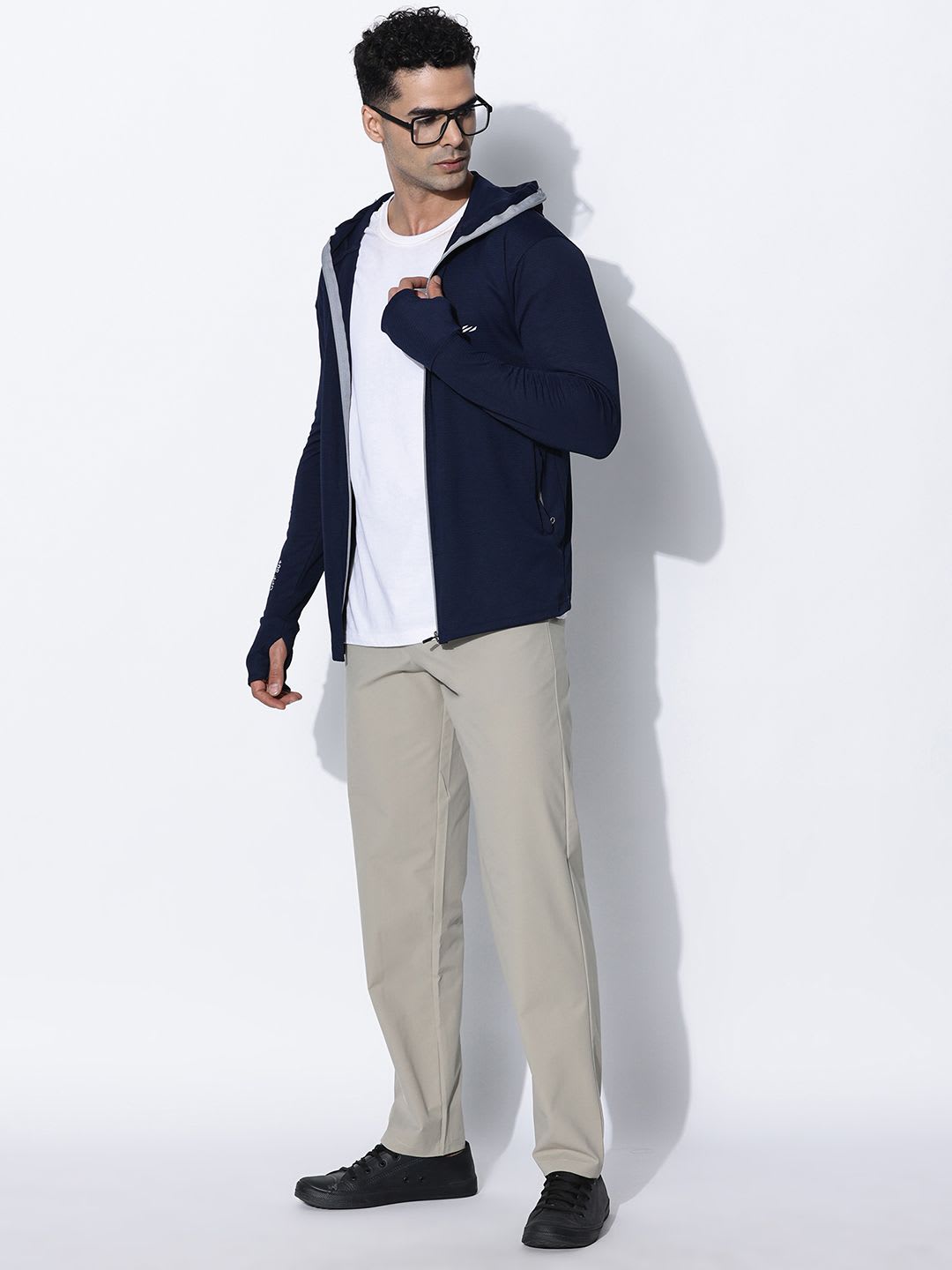 BLUE TYGA Men Lightweight Hooded UV Protection Sunscreen Jacket - left view