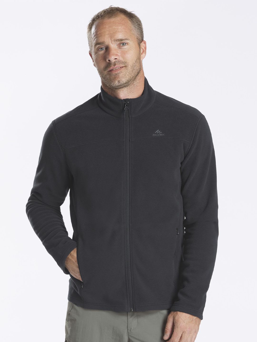 Decathlon Quechua - Men Black MH100 Breathable Mountain Hiking Fleece Jacket - default view