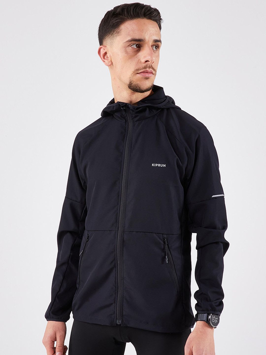 Decathlon Kalenji - Men Black Run 100 Breathable Running Jacket - default view
