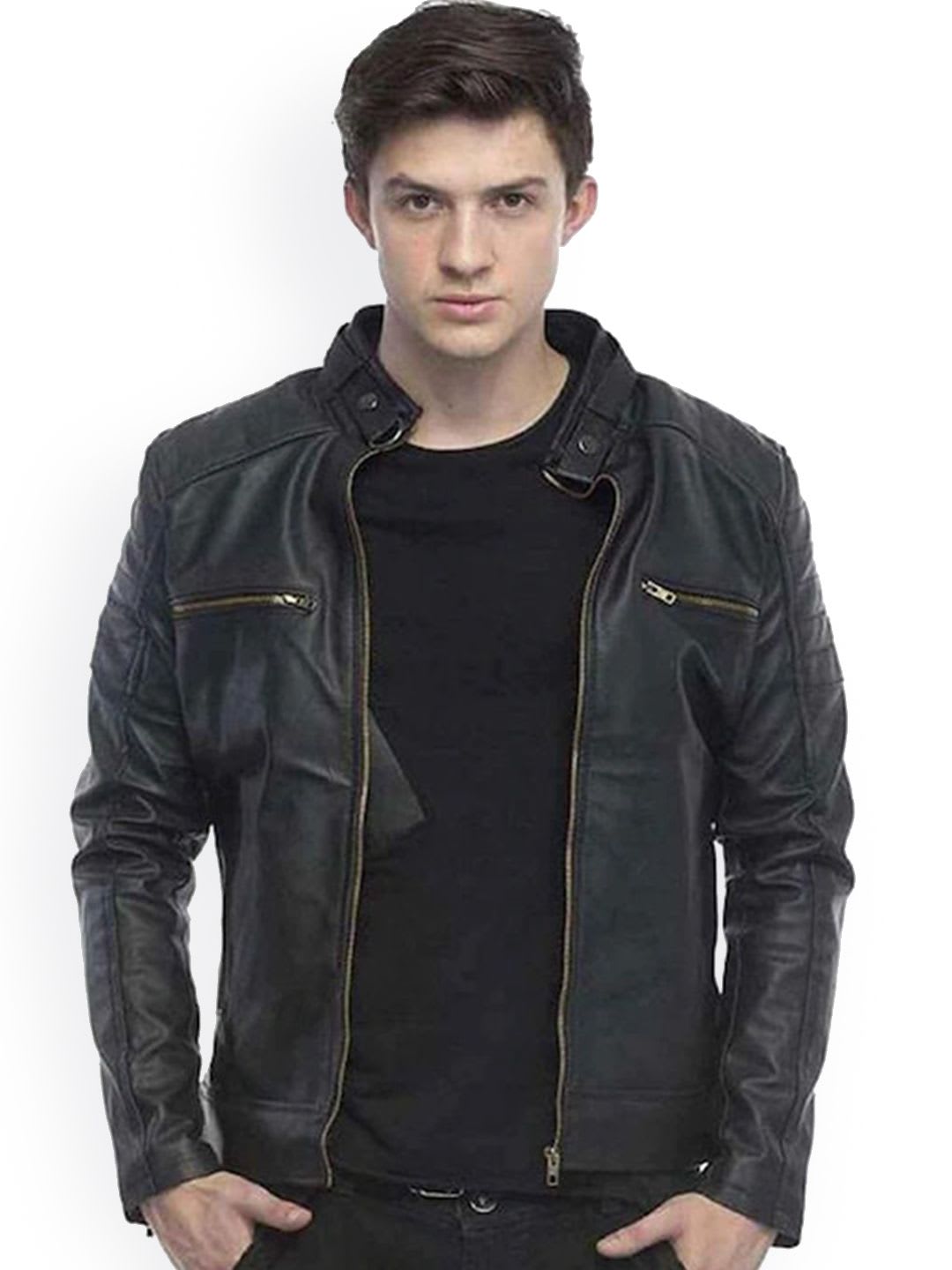 Leather Retail Men Outdoor Biker Jacket - default view