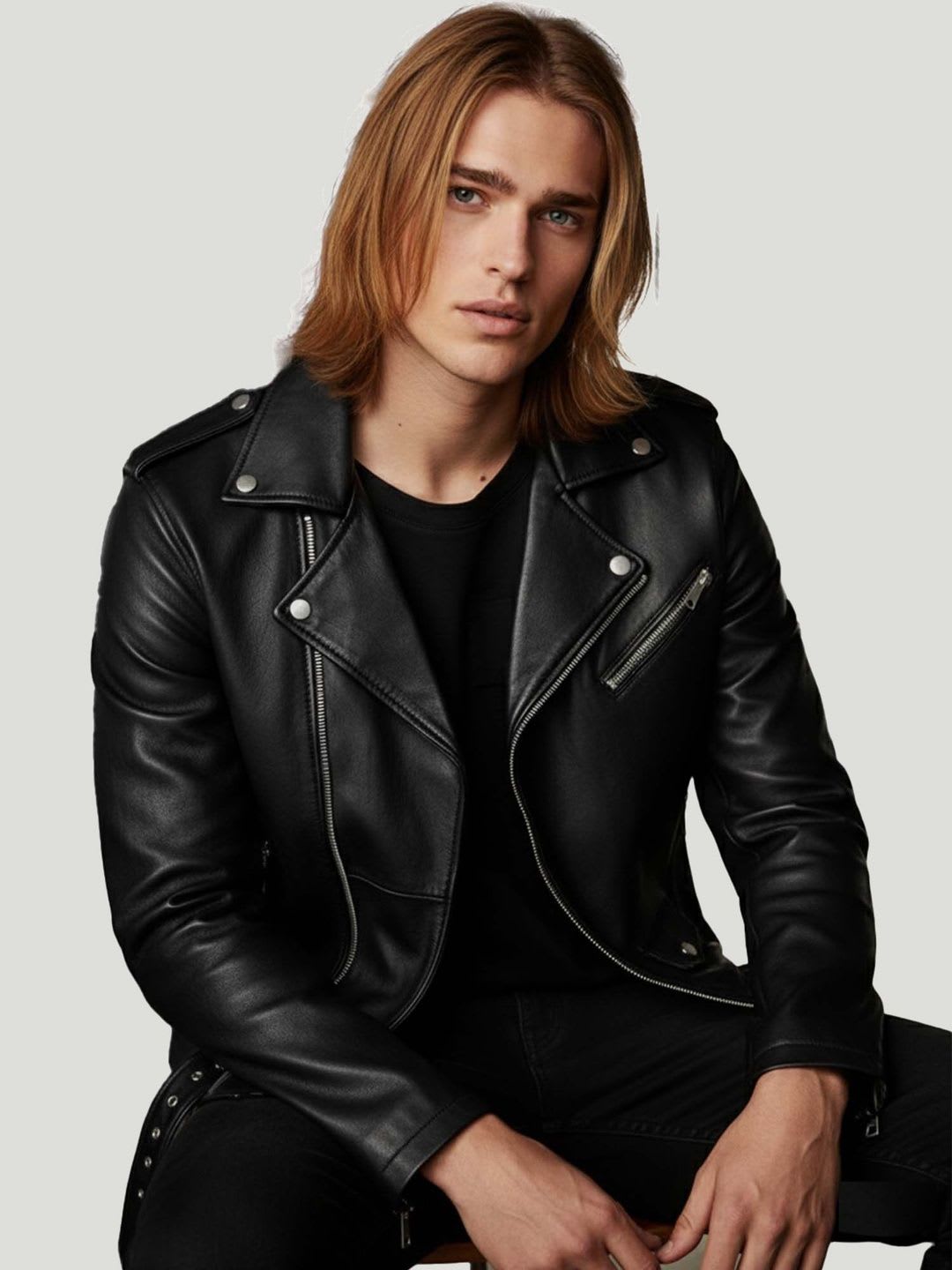 Leather Retail Lightweight Biker Jacket - default view