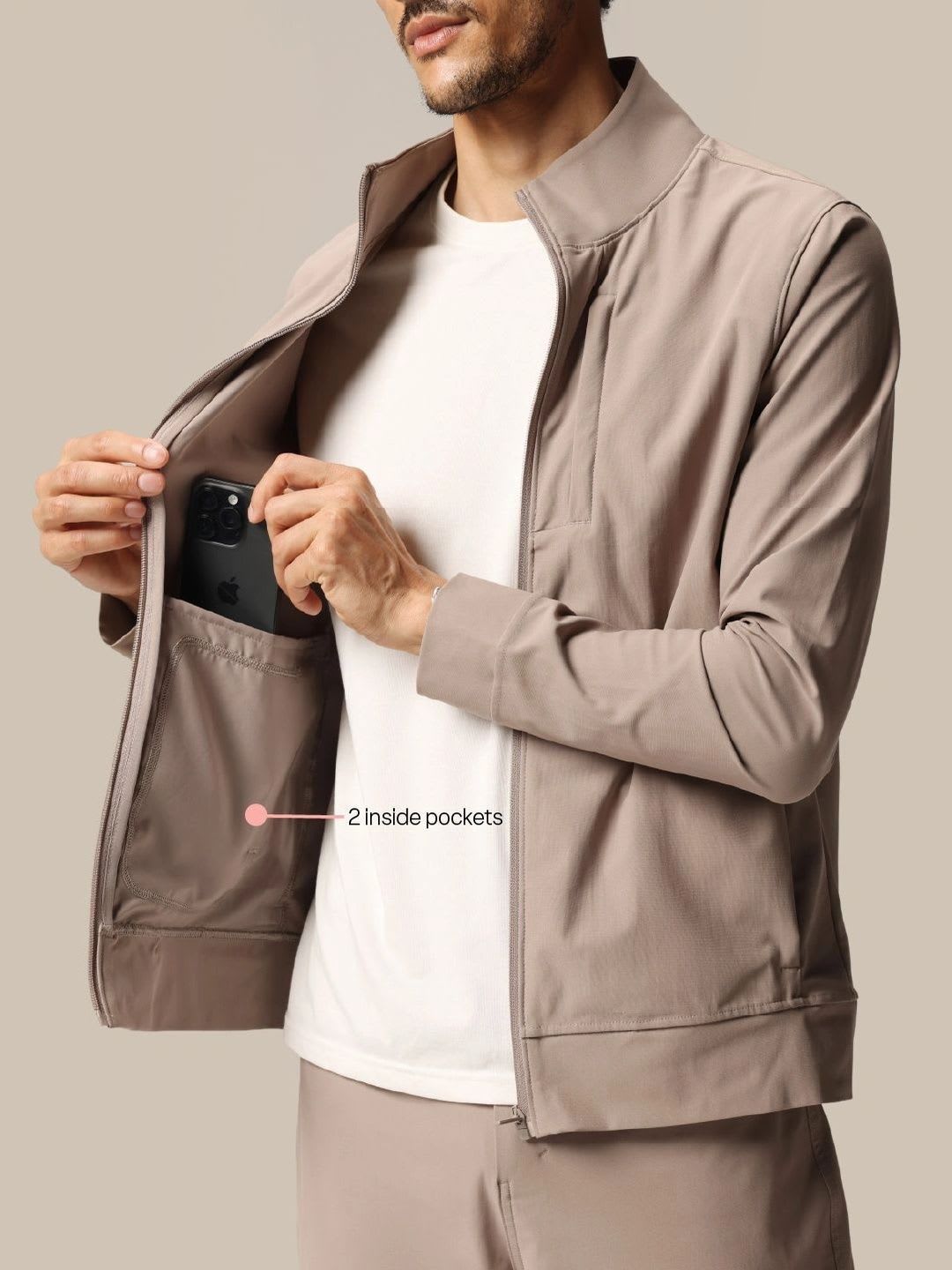 Blissclub Men Lightweight Bomber Jacket - left view