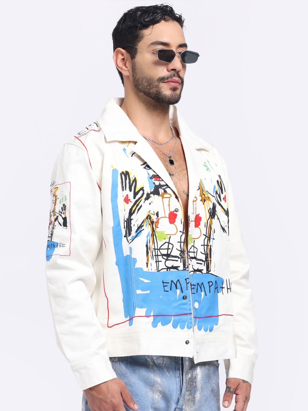 AURGE Men Spread Collar Long Sleeves Jacket - back view