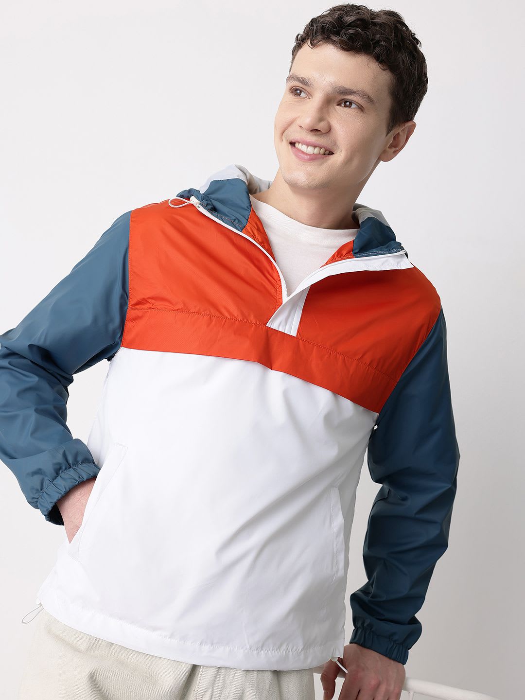 Mast & Harbour Colourblocked Hooded Tailored Jacket - default view
