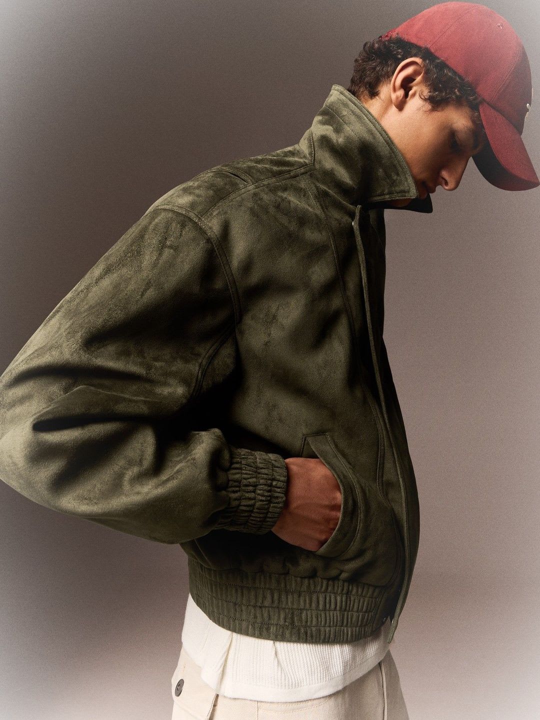 Bershka Faux Suede Jacket - left view