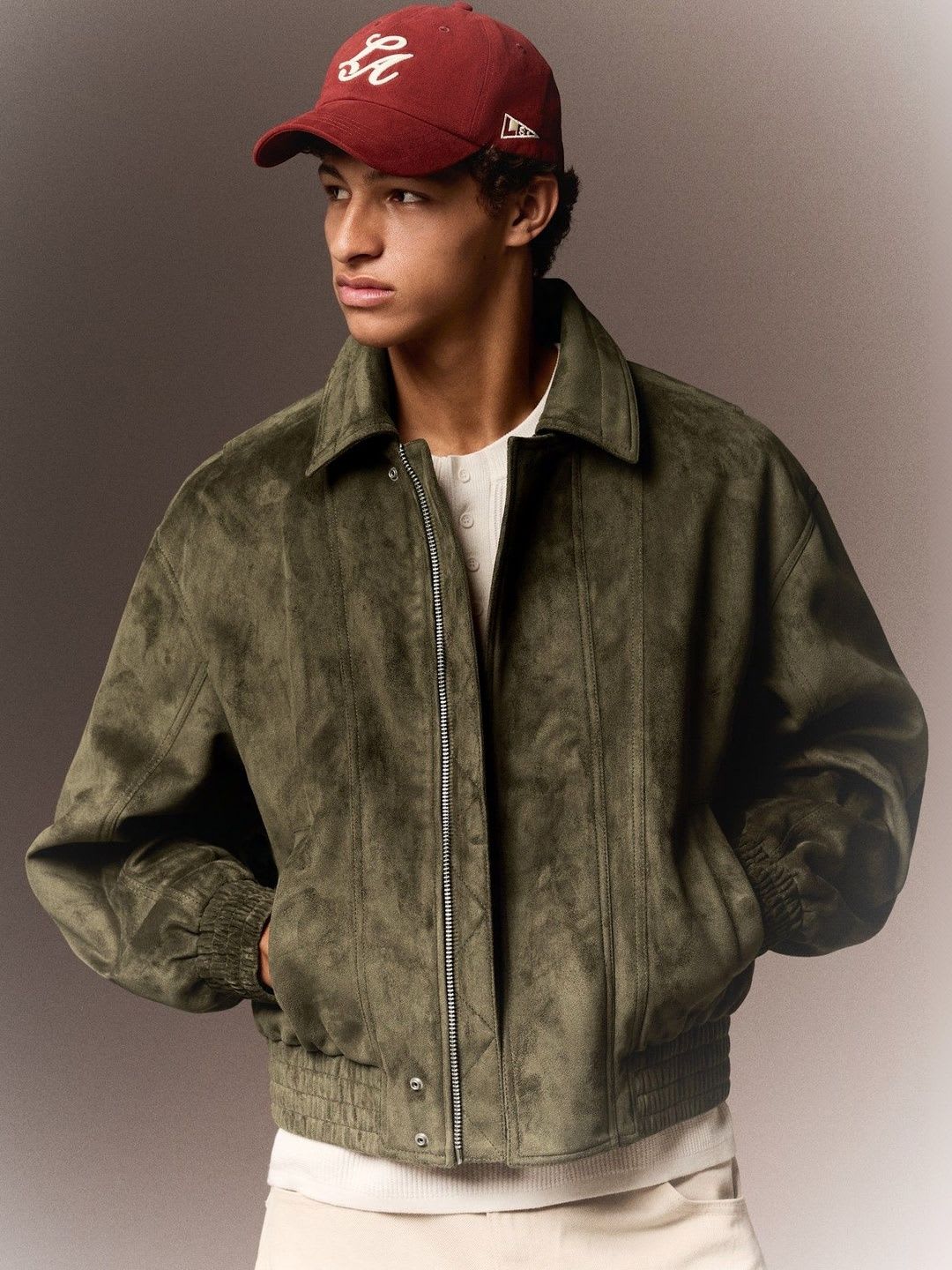 Bershka Faux Suede Jacket - back view