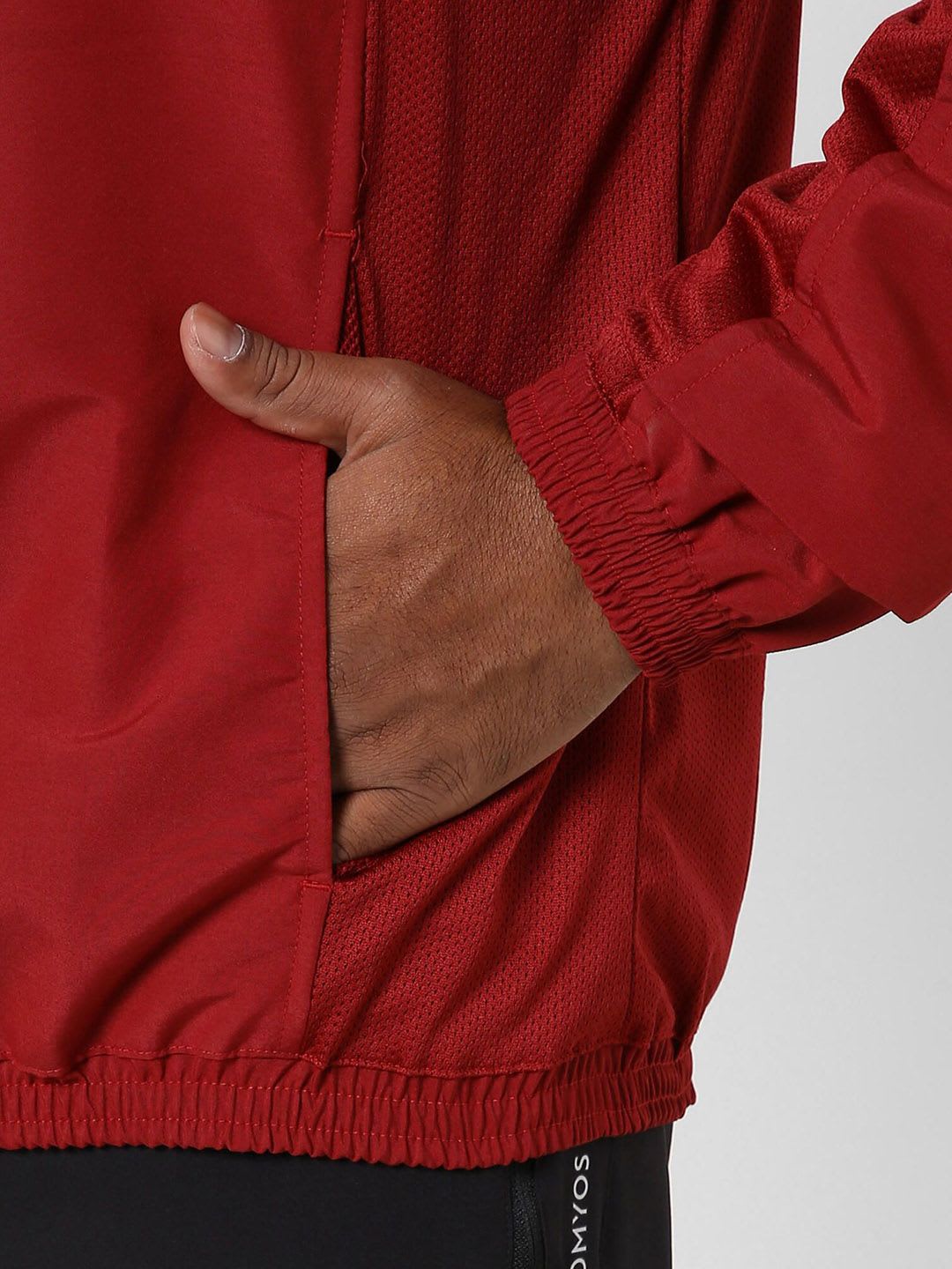Decathlon Domyos - Men Red FJA 100 Moisture Managing Tracksuit Fitness Jackets - left view