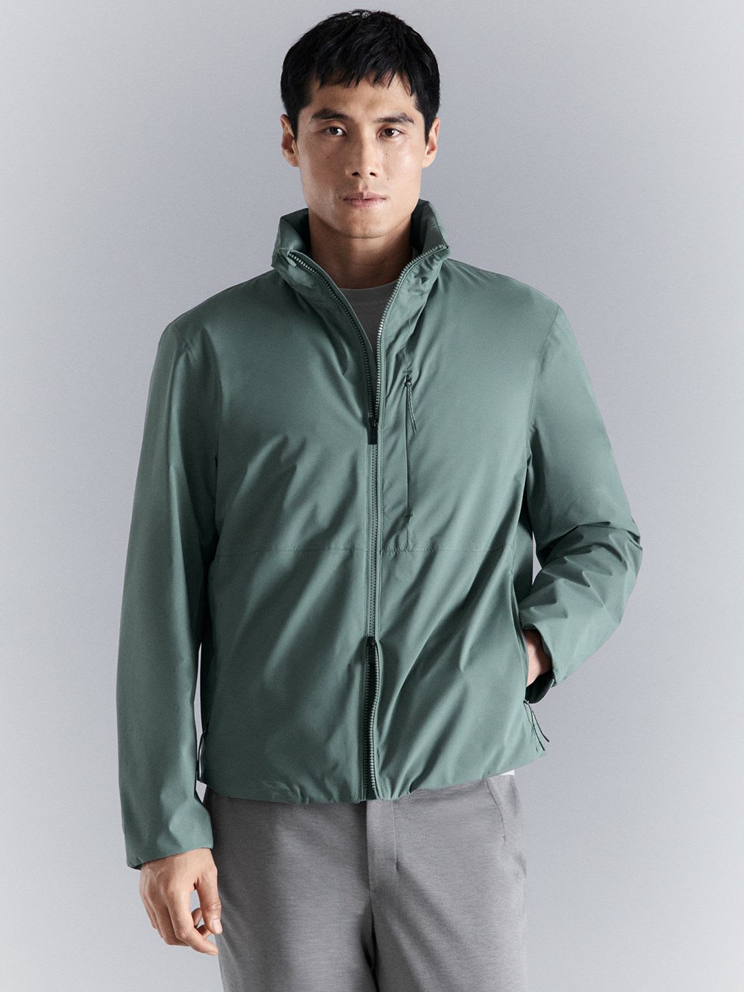 MANGO MAN Stand Collar Performance Tailored Jacket - default view