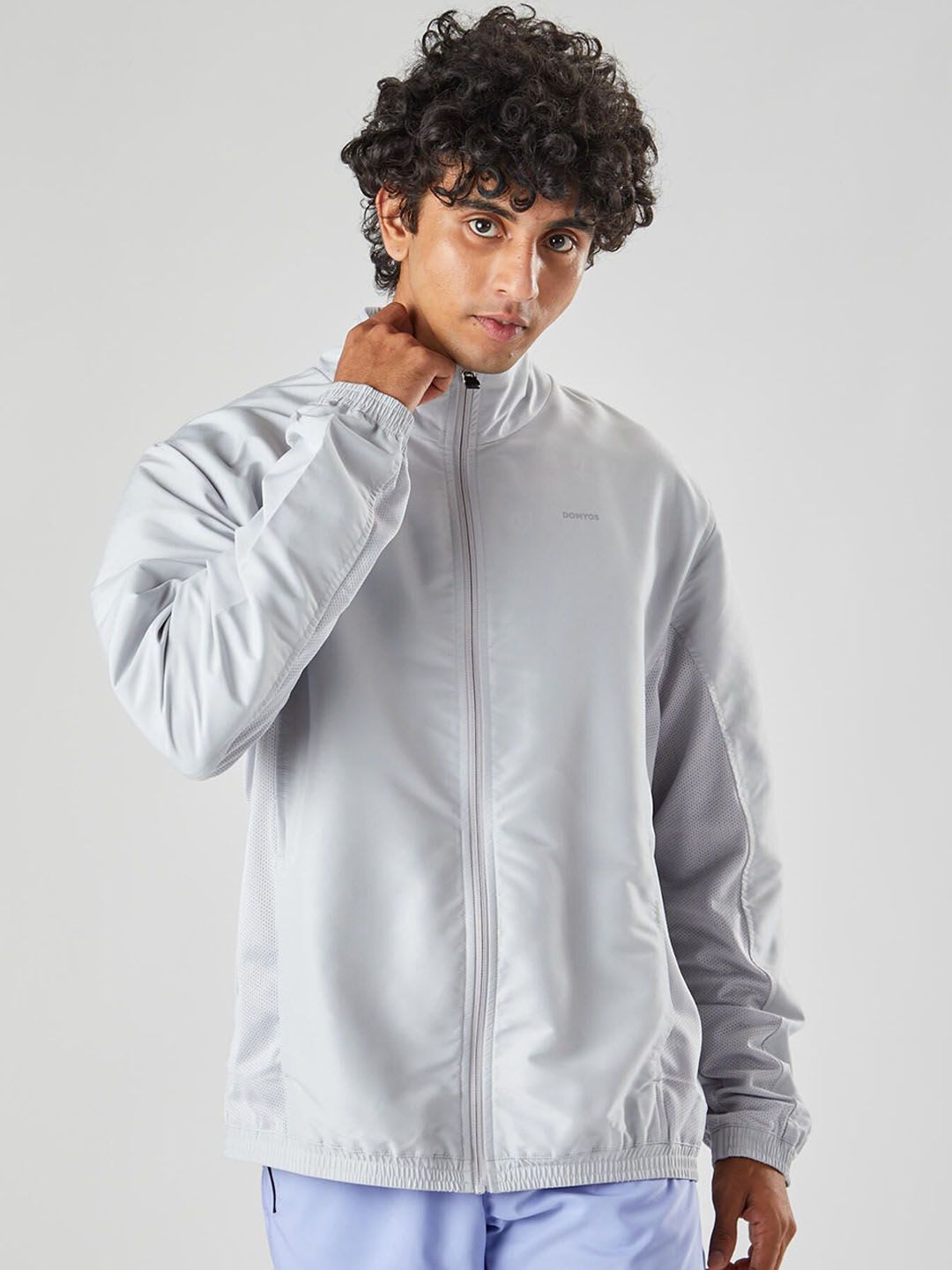 Decathlon Domyos - Men Grey FJA 100 Moisture Managing Fitness Tracksuit Jackets - default view
