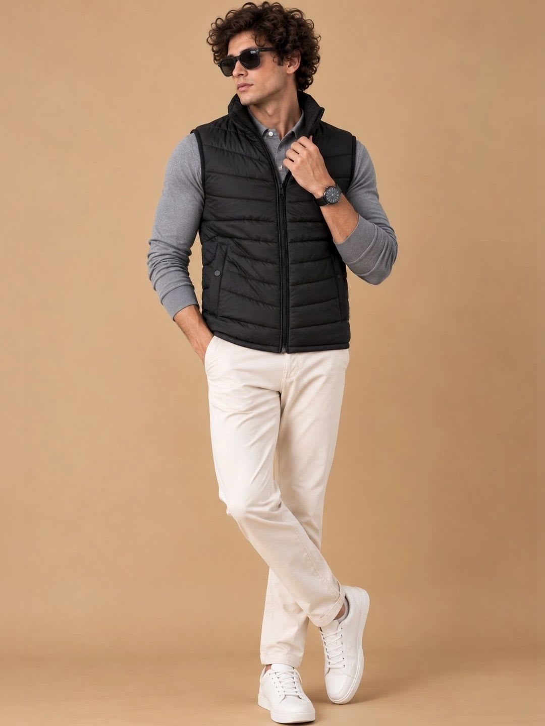 Davno Men Lightweight Puffer Jacket - left view
