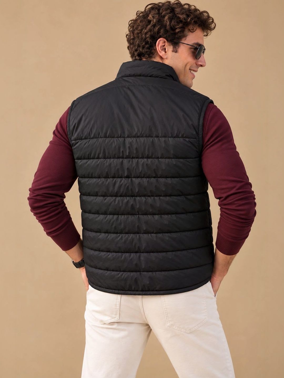 Davno Men Lightweight Zip closure Sleeveless Jacket - left view