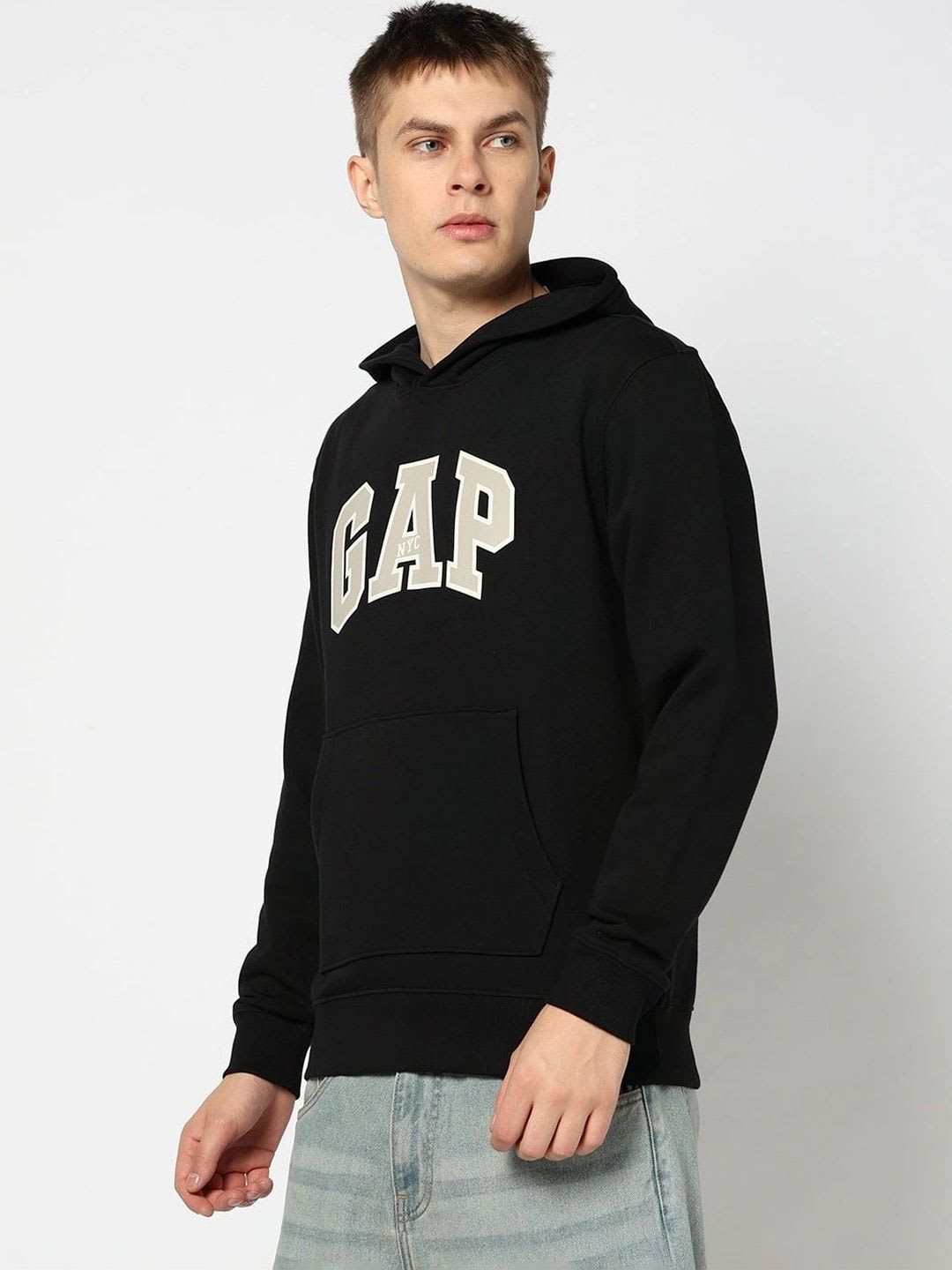 GAP Men Printed Hooded Sweatshirt - default view