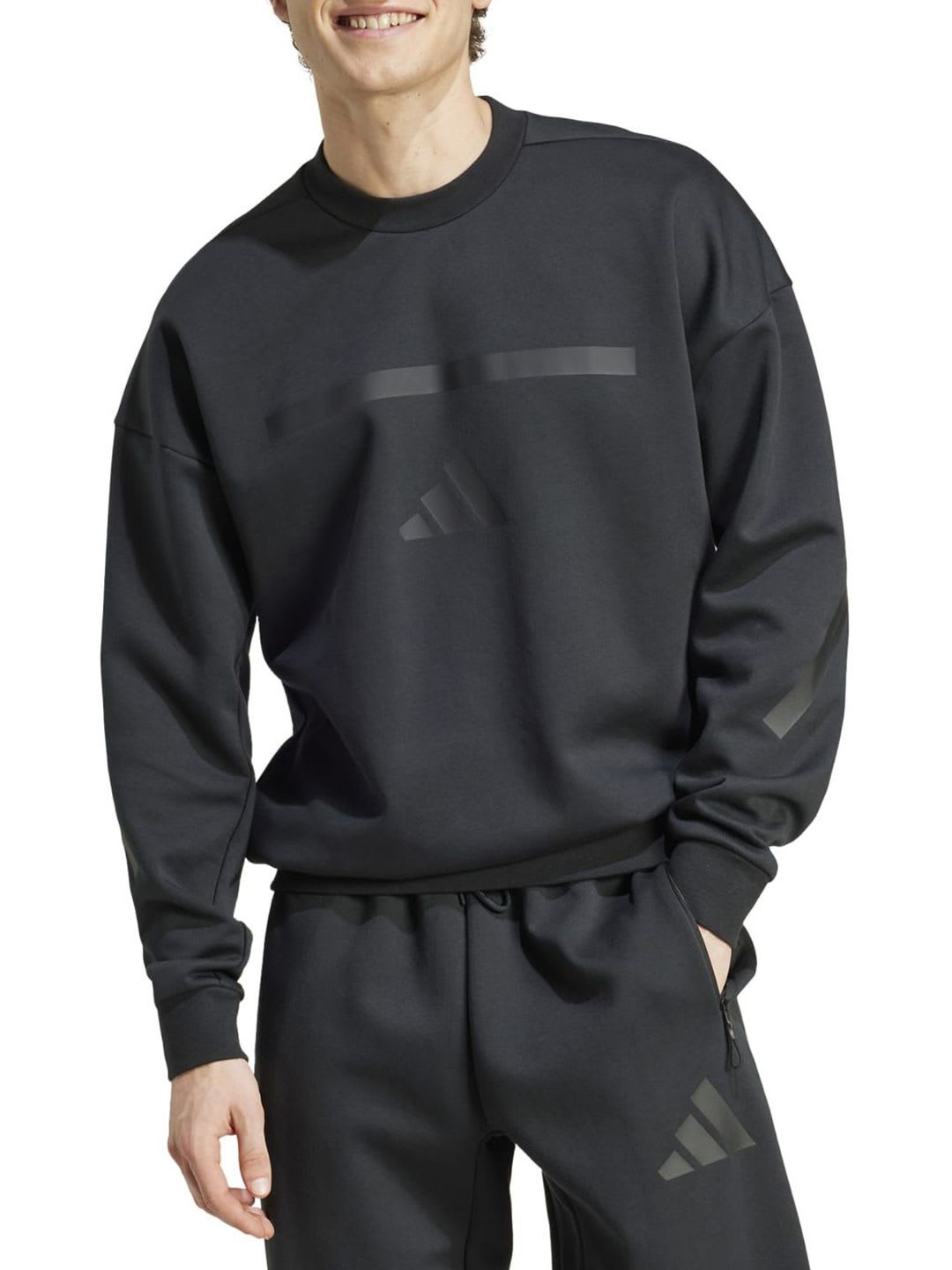 ADIDAS New Adidas Z.N.E. Men Brand Logo Printed Pullover Sweatshirt - left view