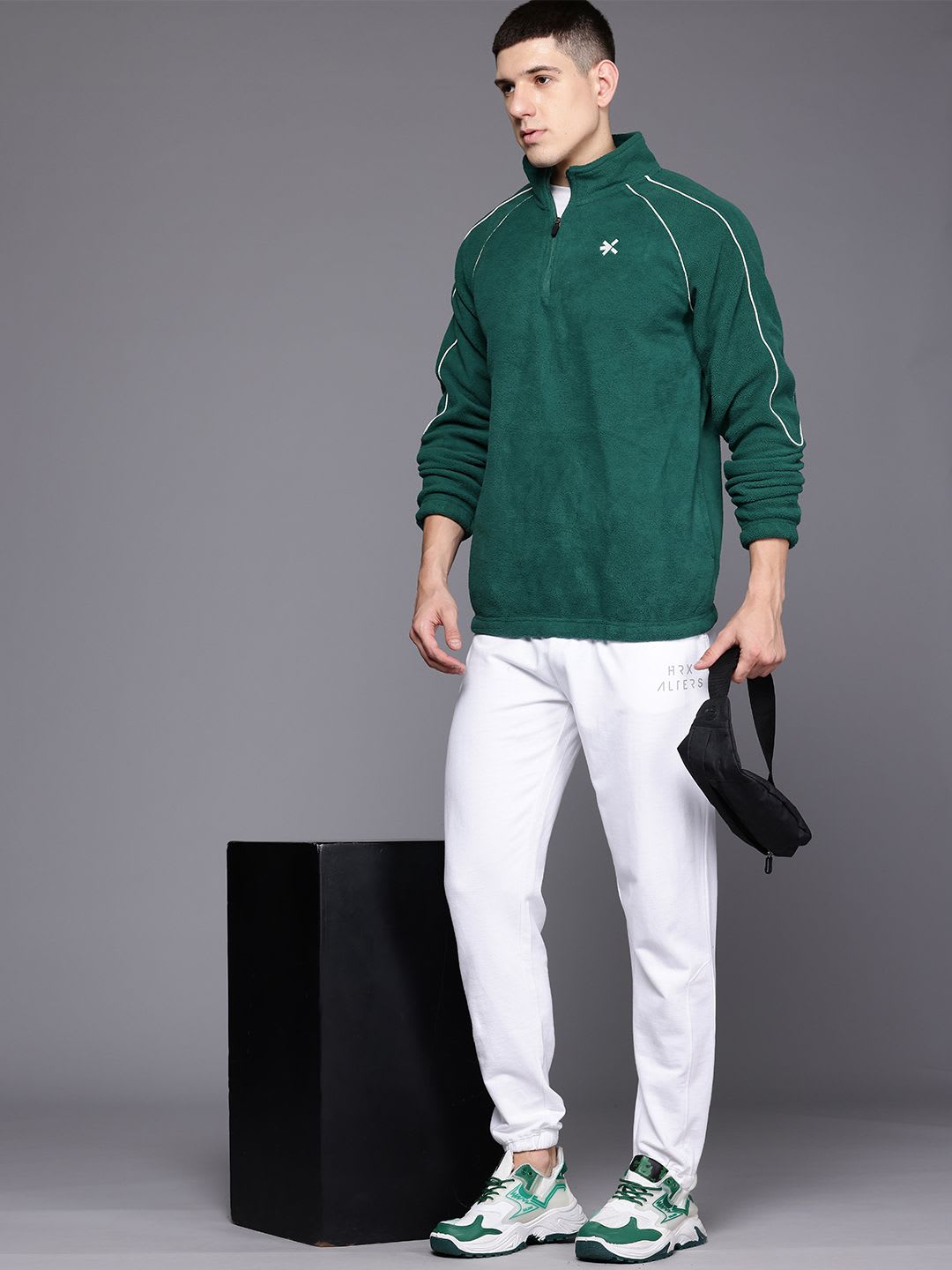 HRX by Hrithik Roshan Mock Collar Fleece Sweatshirt - left view