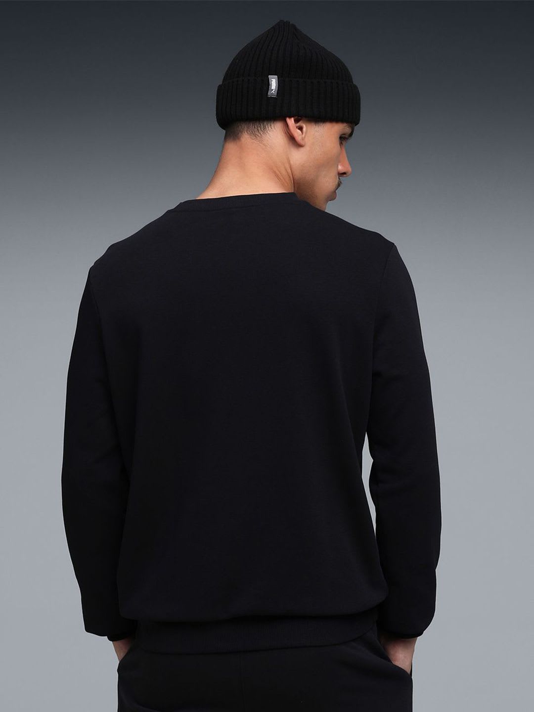 Puma Essentials Logo Mens Regular Fit Crew Sweatshirt - back view