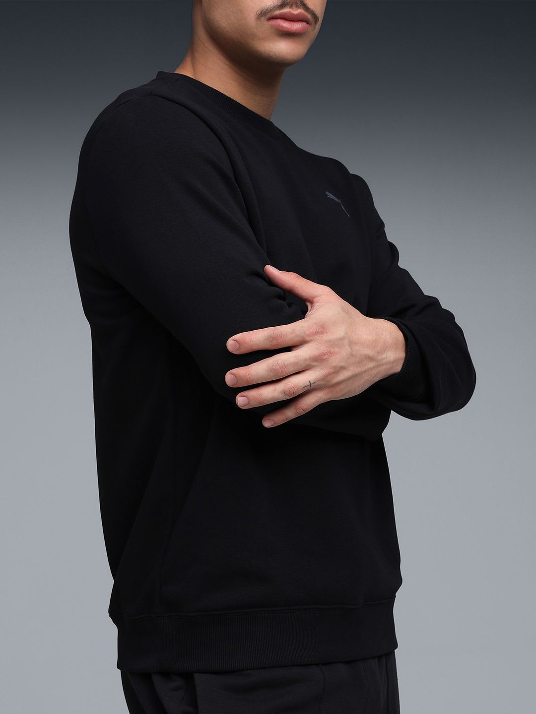 Puma Essentials Logo Mens Regular Fit Crew Sweatshirt - left view