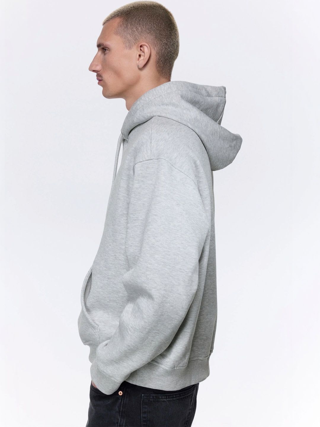 H&M Men Grey Relaxed Fit Hoodie - back view