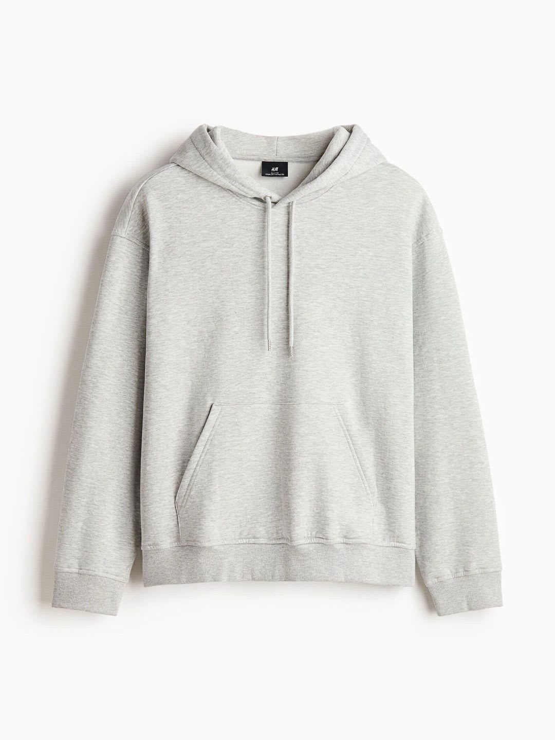 H&M Men Grey Relaxed Fit Hoodie - left view