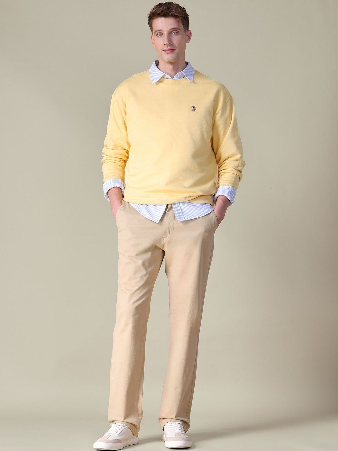 U.S. Polo Assn. Denim Co. Solid Soft Brushed Relaxed Fit Sweatshirt - back view