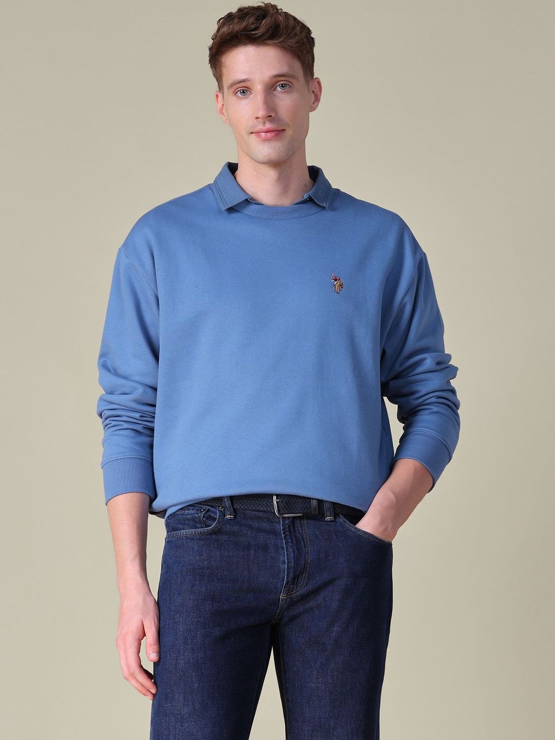 U.S. Polo Assn. Denim Co. Solid Soft Brushed Relaxed Fit Sweatshirt - default view