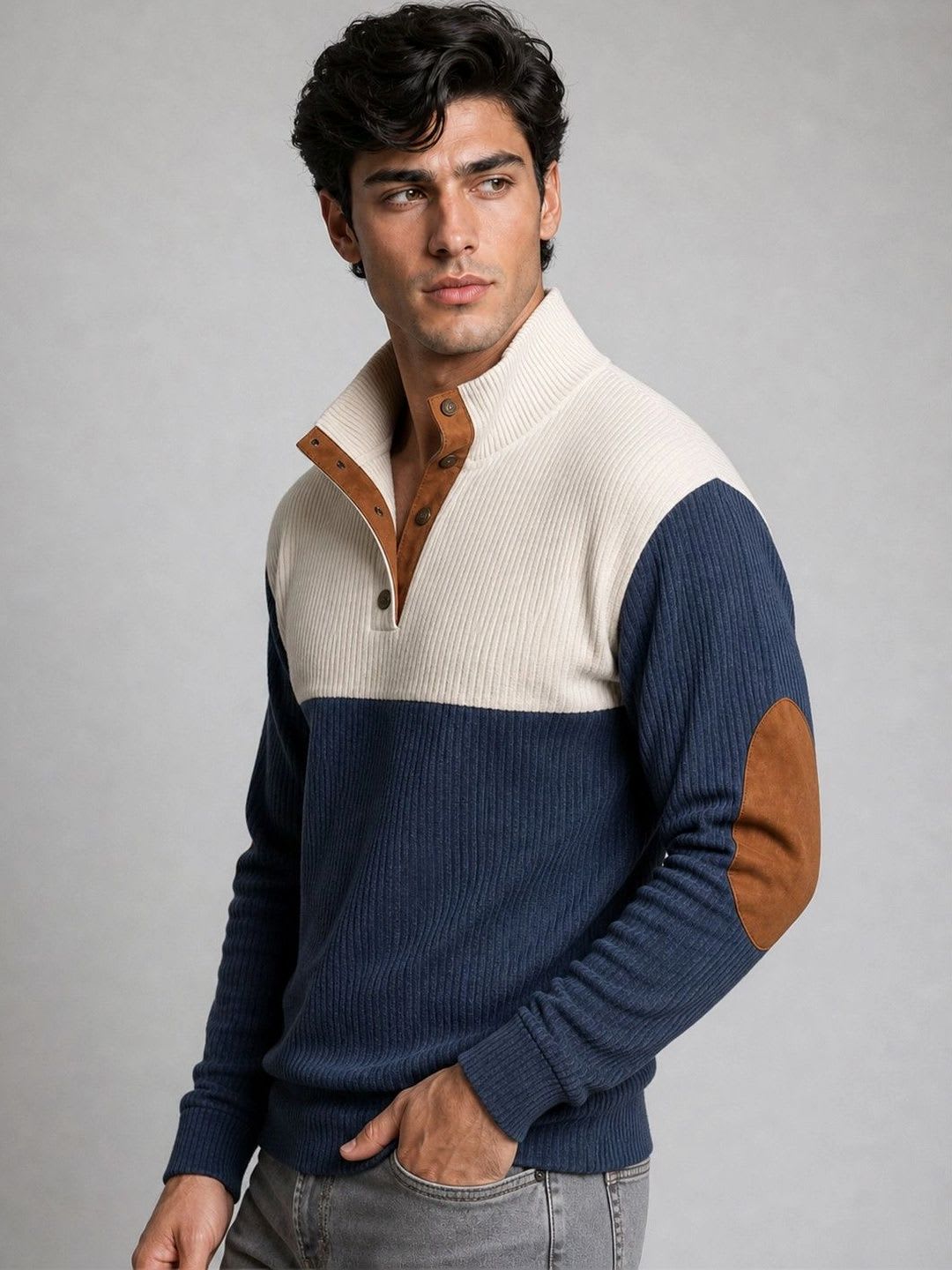 Suo Men Colourblocked Sweatshirt - left view